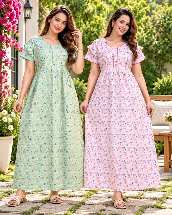 Combo_Women's_Printed_Full_length_Nighty_Frock_Style_Pack_of_2