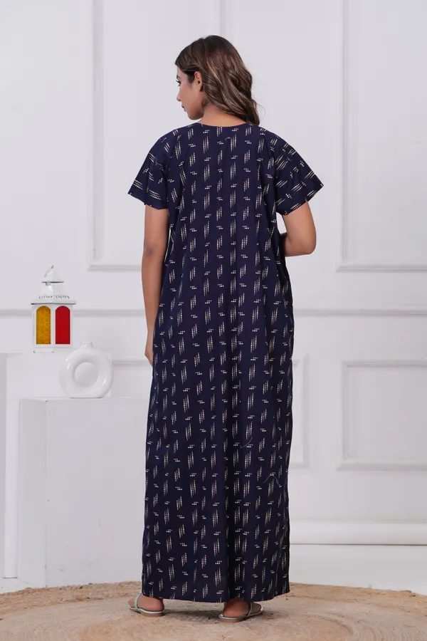 Navy_Cotton_Feeding_Maternity_Maxi_Nightdress_For_Women