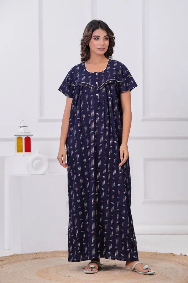Navy_Cotton_Feeding_Maternity_Maxi_Nightdress_For_Women