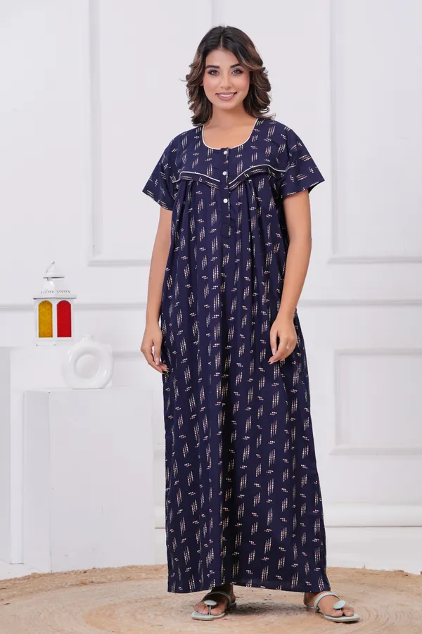 Navy_Cotton_Feeding_Maternity_Maxi_Nightdress_For_Women