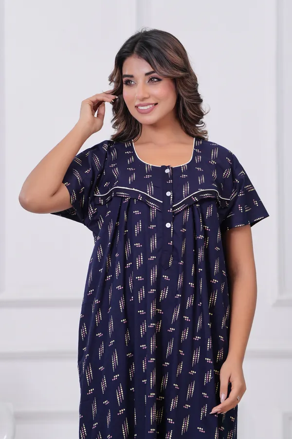 Navy_Cotton_Feeding_Maternity_Maxi_Nightdress_For_Women
