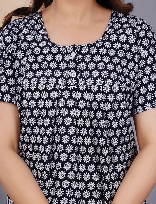 Black_Cotton_Relaxed_Fit_Floral_Print_Nightdress_For_Women
