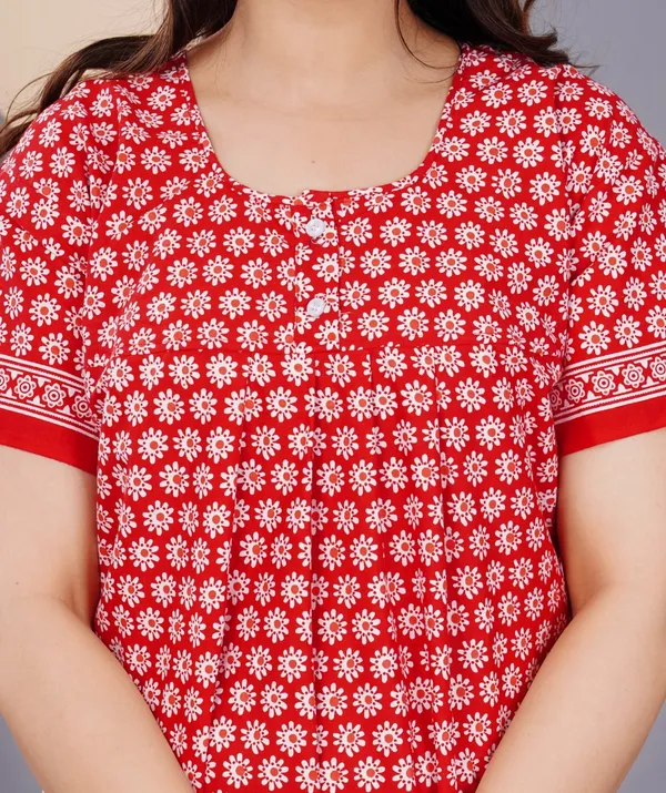 Red_Cotton_Relaxed_Fit_Floral_Print_Nightdress_For_Women