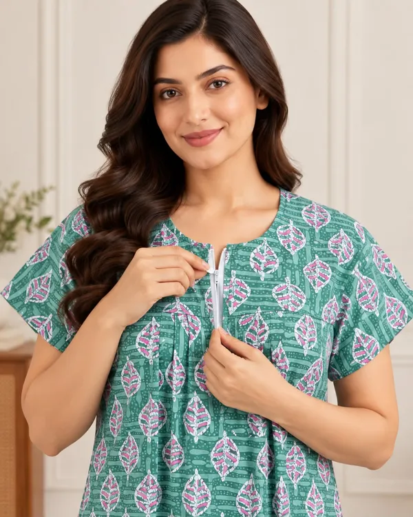 Maya_Print_Cotton_Zip_Nighty_for_Womens_