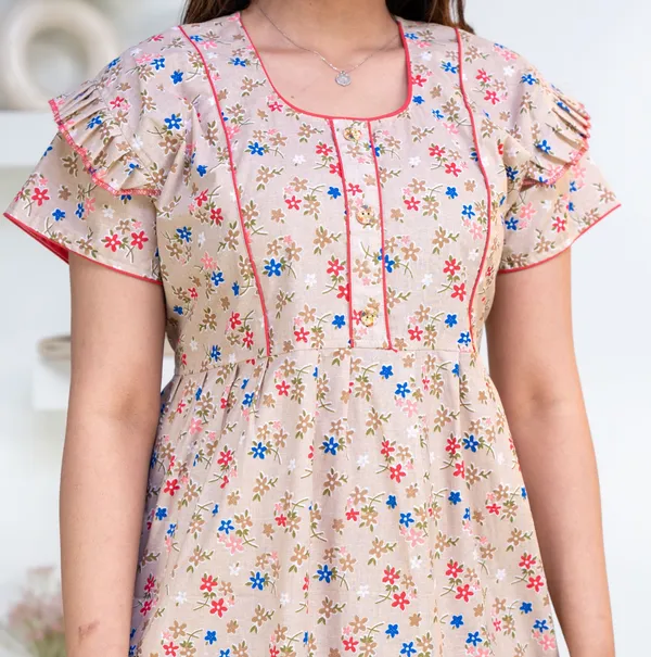 Beige_Cotton_Floral_Print_A-Line_Nightdress_For_Women