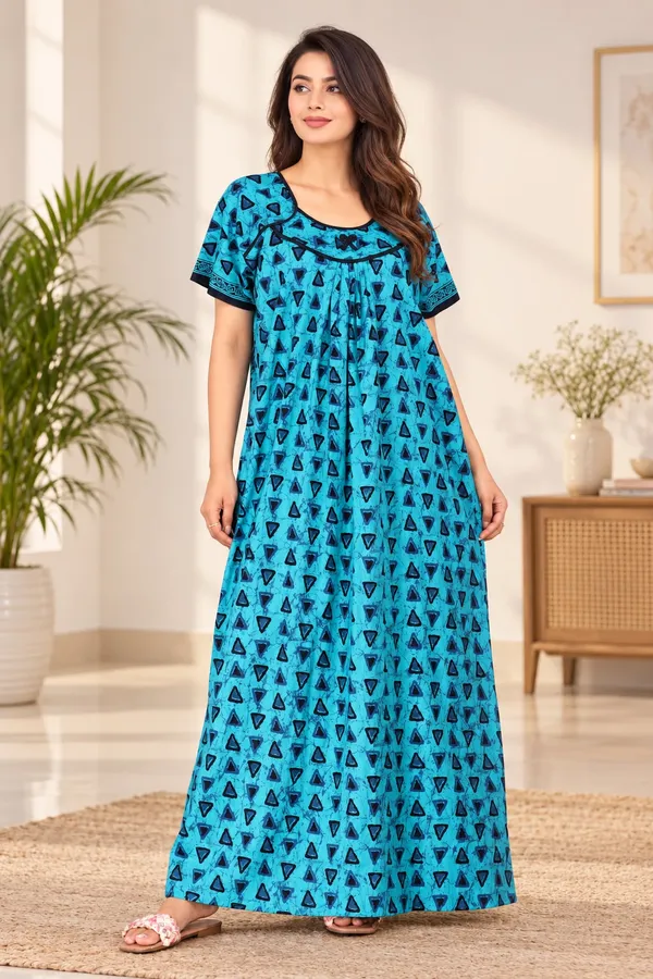 Pure_Cotton_Jaipuri_Nighty_for_Women_by_Maya_Print_Soft_&_Comfortable_Nightwear