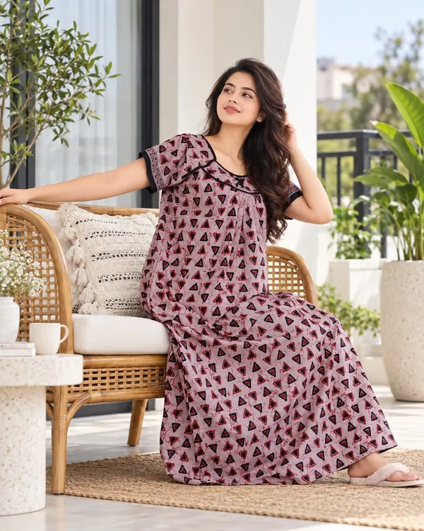 Pure_Cotton_Jaipuri_Nighty_for_Women_by_Maya_Print_Soft_&_Comfortable_Nightwear