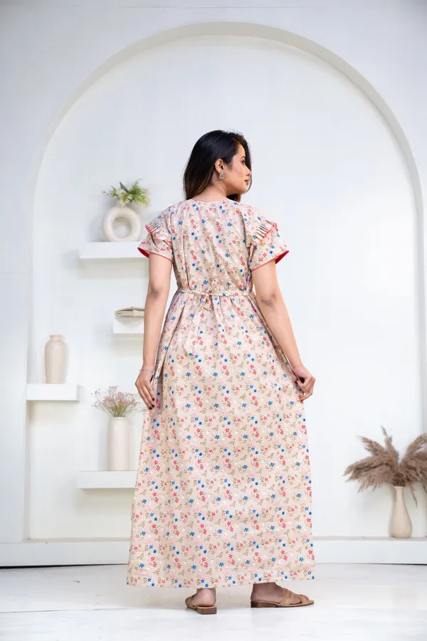 Beige_Cotton_Floral_Print_A-Line_Nightdress_For_Women