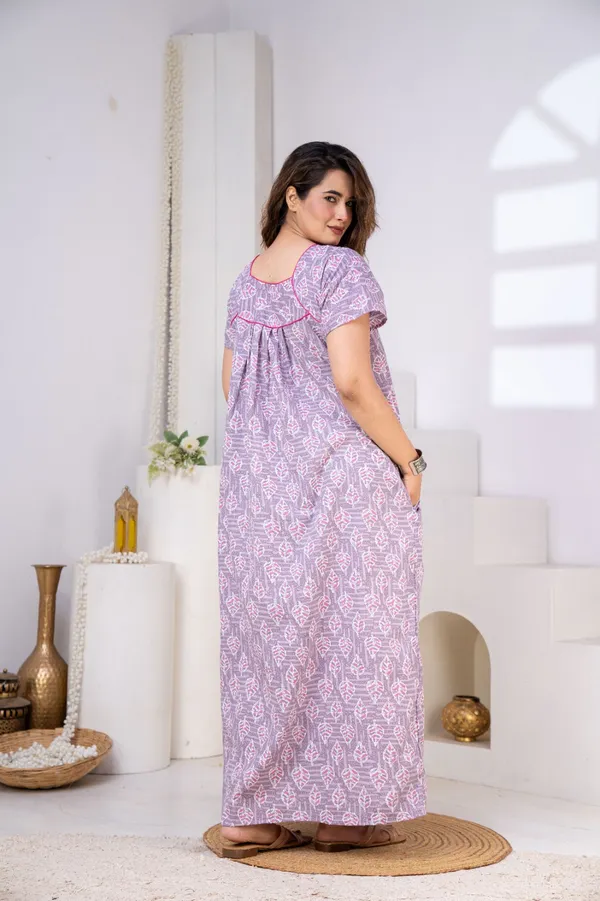 Lavender_Cotton_Relaxed_Fit_Leaf_Print_Nightdress_For_Women