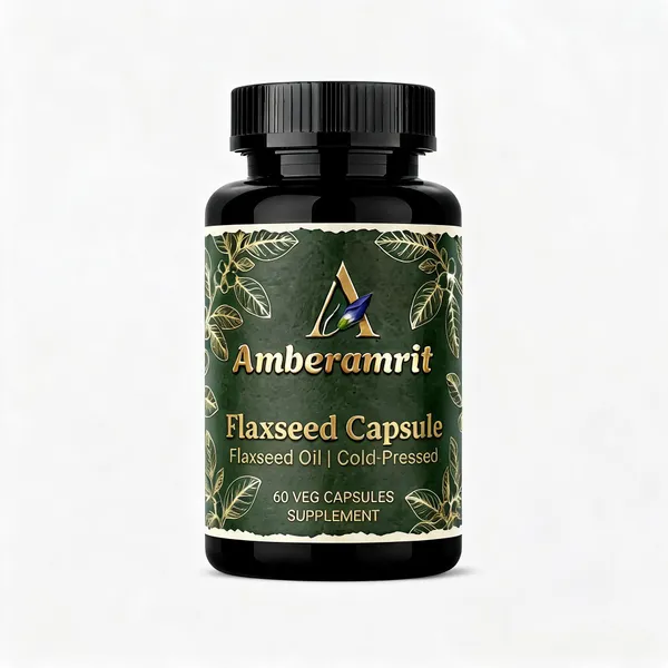 Amberamrit_Cold-Pressed_Flaxseed_Oil_Omega-3_Vegetarian_Capsules