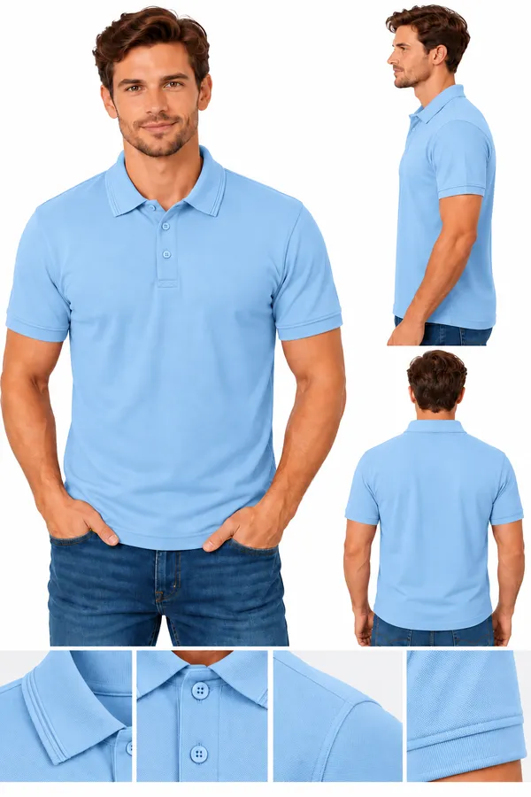 Light_Blue_Pique_Polo_T-Shirt_For_Men