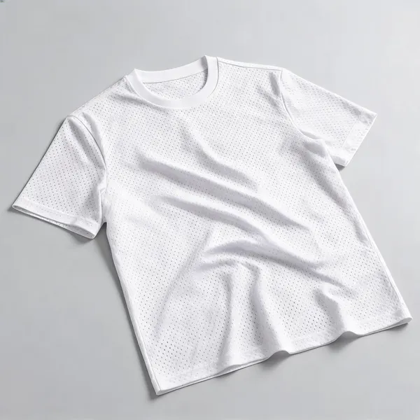 White_Orange_Navy_Blue_Dot_Net_Regular_Fit_T-Shirts_for_Men