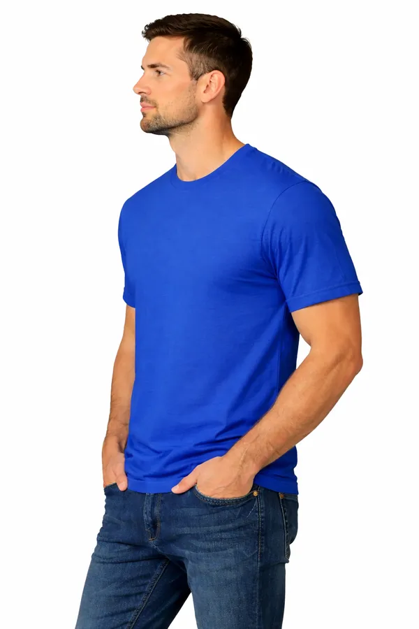Blue_Crew_Neck_Short_Sleeve_T-Shirt_for_Men