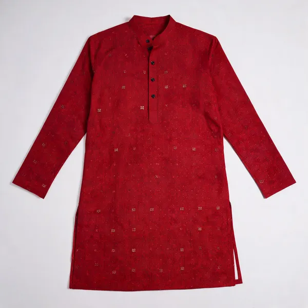 Red_And_Blue_Straight_Kurta_For_Men