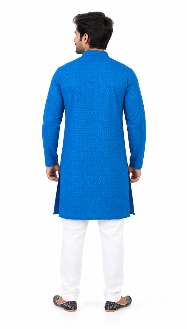 Blue_Patterned_Straight_Kurta_for_Men