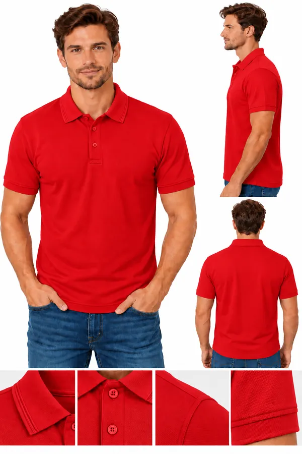 Red_Knit_Polo_T-Shirt_for_Men