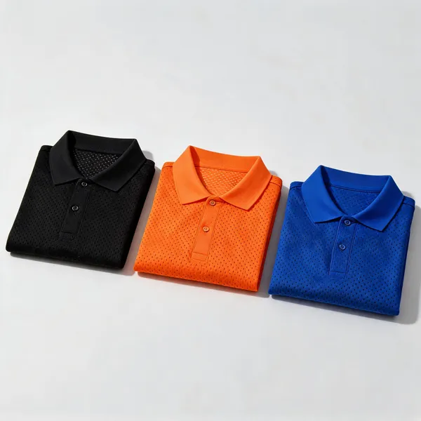 Black_Orange_Royal_Blue_Dot_Net_Regular_Fit_Polo_T-Shirt_Combo_For_Men