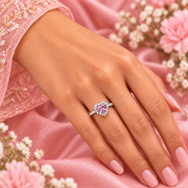 Pink_Heart-Shaped_Stone_Halo_Ring_–_Adjustable_Silver-Tone_Band