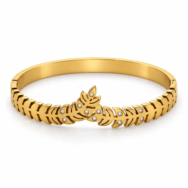 Gold_Tone_Leaf_Design_Bracelet_for_Women