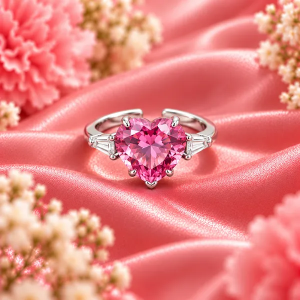 Elegant_Silver-Tone_Heart-Cut_Pink_Crystal_Ring_for_Women
