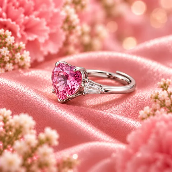 Elegant_Silver-Tone_Heart-Cut_Pink_Crystal_Ring_for_Women