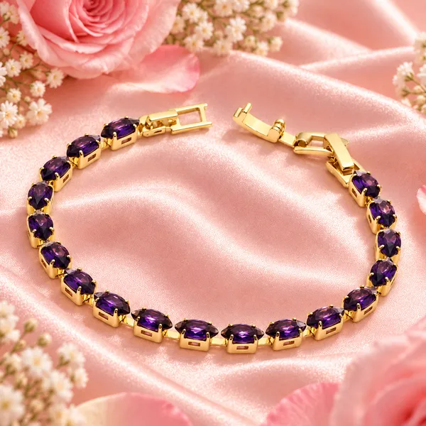 Elegant_Gold-Tone_Amethyst_Purple_Crystal_Tennis_Bracelet