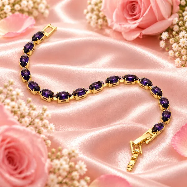 Elegant_Gold-Tone_Amethyst_Purple_Crystal_Tennis_Bracelet
