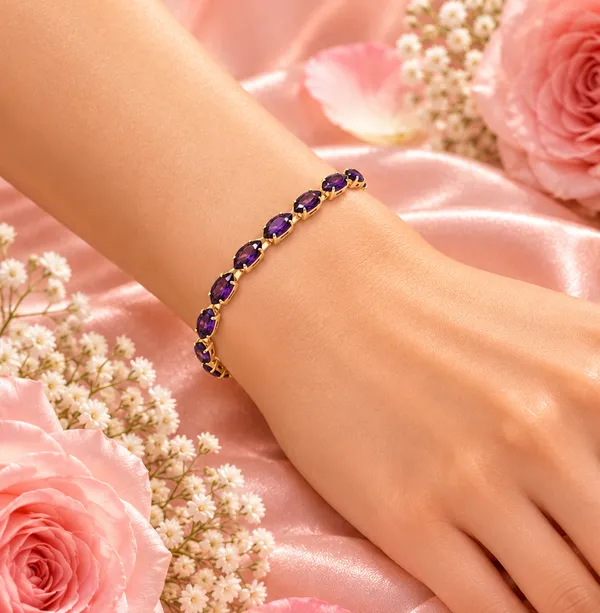 Elegant_Gold-Tone_Amethyst_Purple_Crystal_Tennis_Bracelet