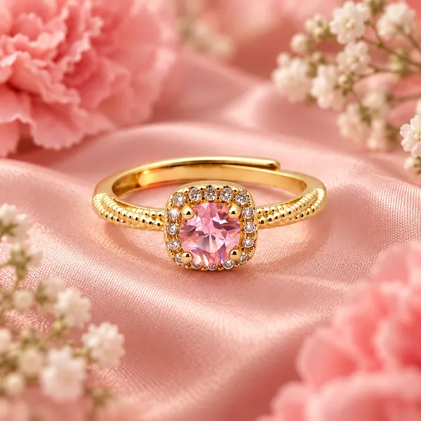 Elegant_Gold-Tone_Pink_Crystal_Halo_Statement_Ring