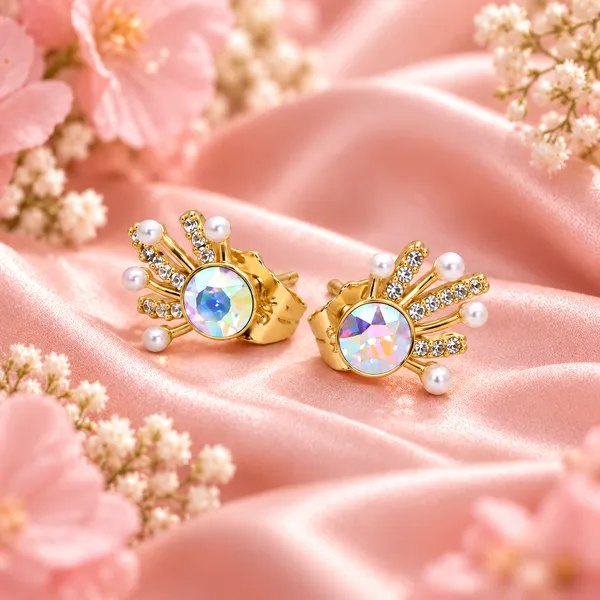 Elegant_Gold-Tone_Crystal_and_Pearl_Cluster_Stud_Earrings