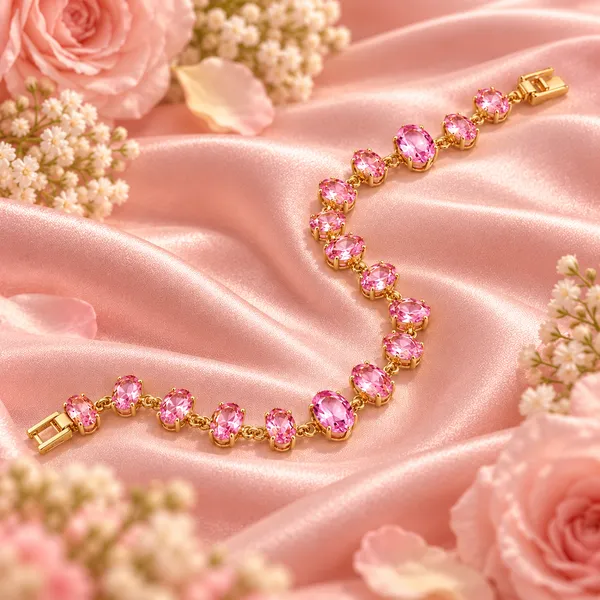 Elegant_Gold-Tone_Pink_Crystal_Tennis_Bracelet_for_Women