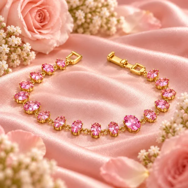 Elegant_Gold-Tone_Pink_Crystal_Tennis_Bracelet_for_Women