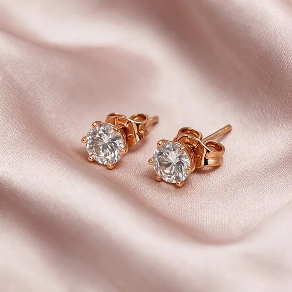 Rose_Gold_Stainless_Steel_Crystal_Stud_Earrings,_Round_Solitaire_CZ_Everyday_Earrings