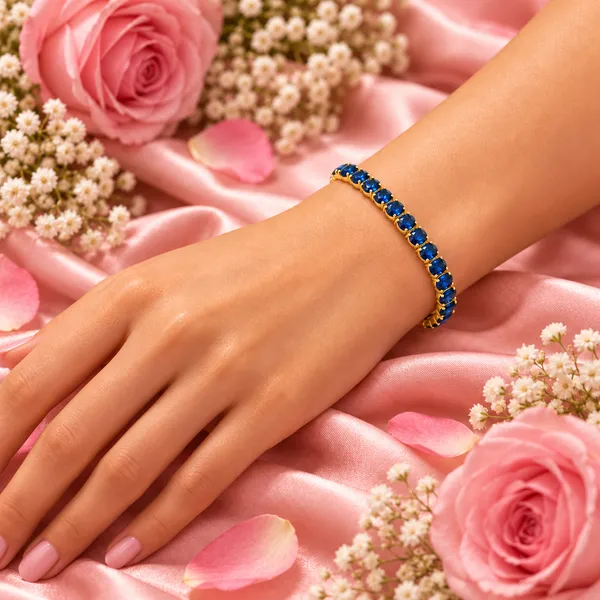 Elegant_Gold-Tone_Blue_Crystal_Tennis_Bracelet