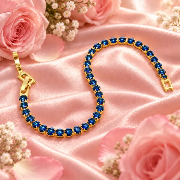 Elegant_Gold-Tone_Blue_Crystal_Tennis_Bracelet