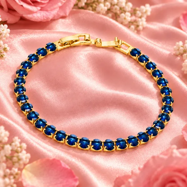 Elegant_Gold-Tone_Blue_Crystal_Tennis_Bracelet