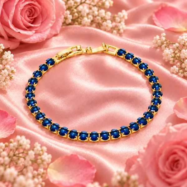 Elegant_Gold-Tone_Blue_Crystal_Tennis_Bracelet