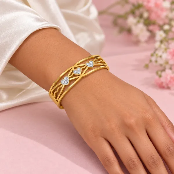 Golden_Triple_Heart_Bangle_with_Sparkling_Stone_Details