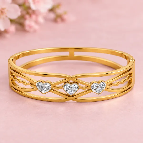 Golden_Triple_Heart_Bangle_with_Sparkling_Stone_Details