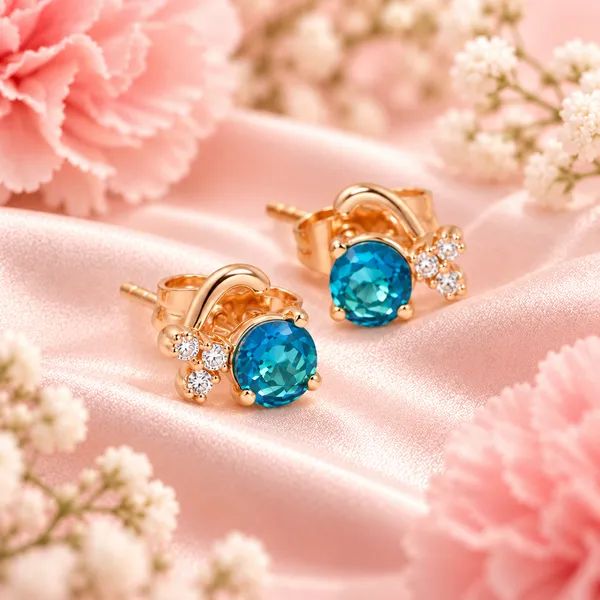 Elegant_Rose_Gold-Tone_Blue_and_White_Crystal_Stud_Earrings