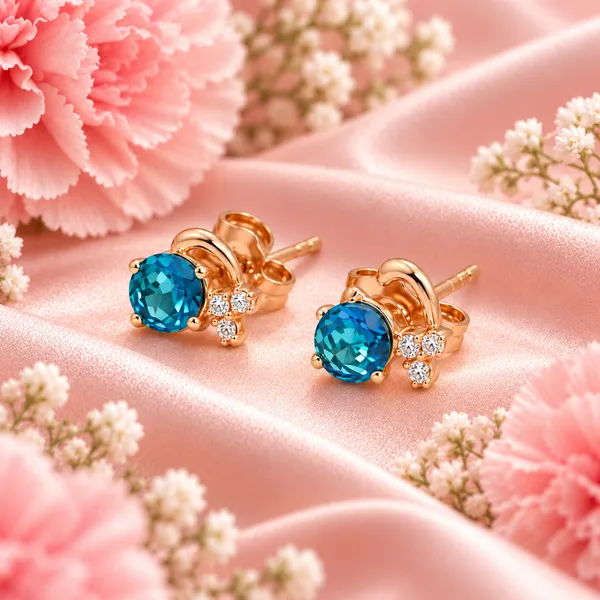 Elegant_Rose_Gold-Tone_Blue_and_White_Crystal_Stud_Earrings