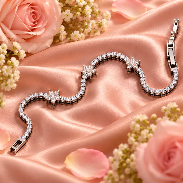 Elegant_Silver-Tone_Crystal_and_Floral_Motif_Tennis_Bracelet