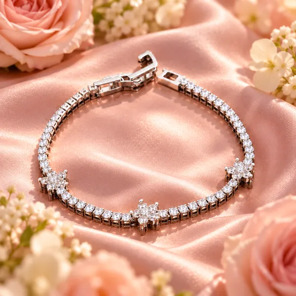 Elegant_Silver-Tone_Crystal_and_Floral_Motif_Tennis_Bracelet