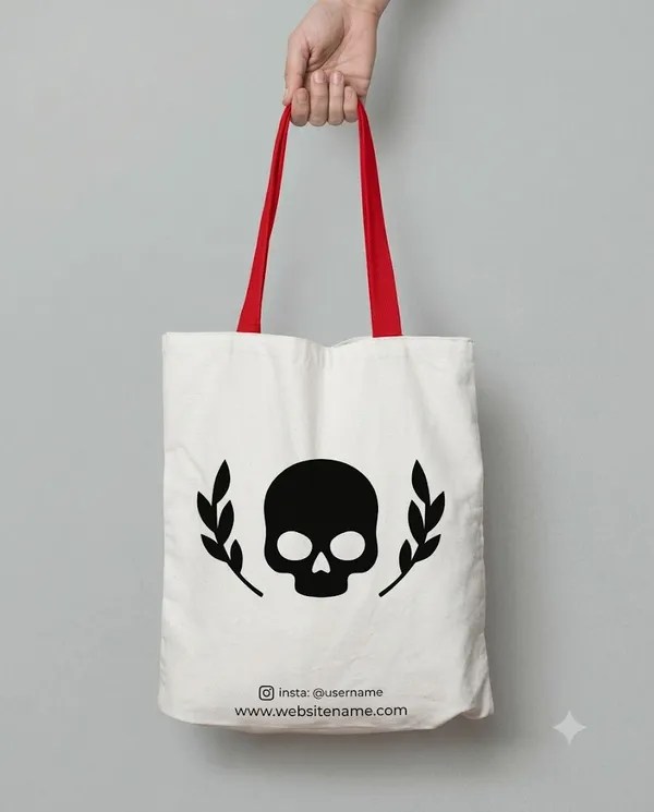 White_Skull_Graphic_Tote_Bag_For_Unisex