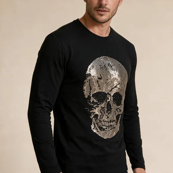 Midnight_Black_Scuba_Regular_Fit_Rhinestone_T-Shirt_For_Unisex