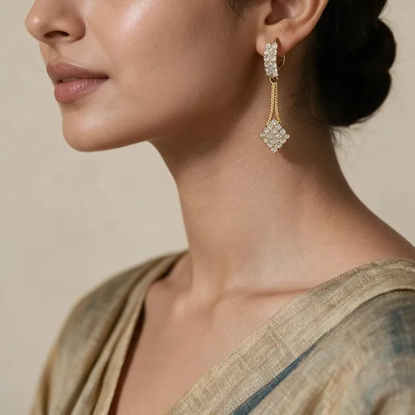 Gold_Tone_Copper_Crystal_Drop_Earrings_For_Women
