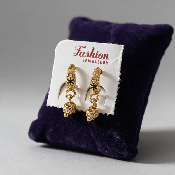 Gold_Tone_Copper_Textured_Drop_Earrings_For_Women