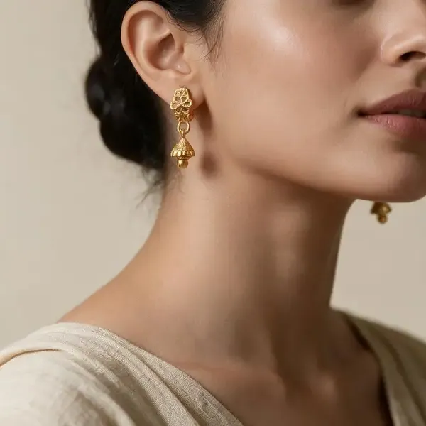 Gold_Copper_Jhumka_Festive_Pair_-_Floral_And_Traditional