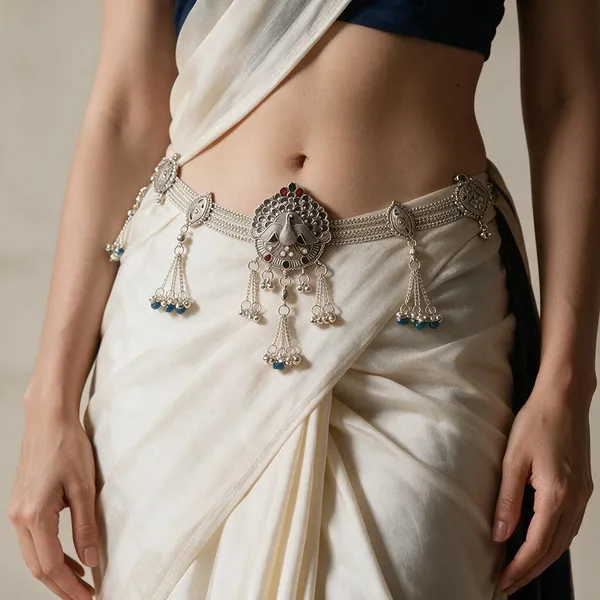 Silver_Oxidised_Copper_Peacock_Motif_Kamarband_Jewellery_Set_For_Women
