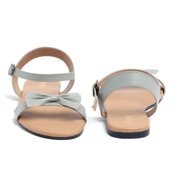 Grey_Bow_Detail_Flat_Sandals_For_Women